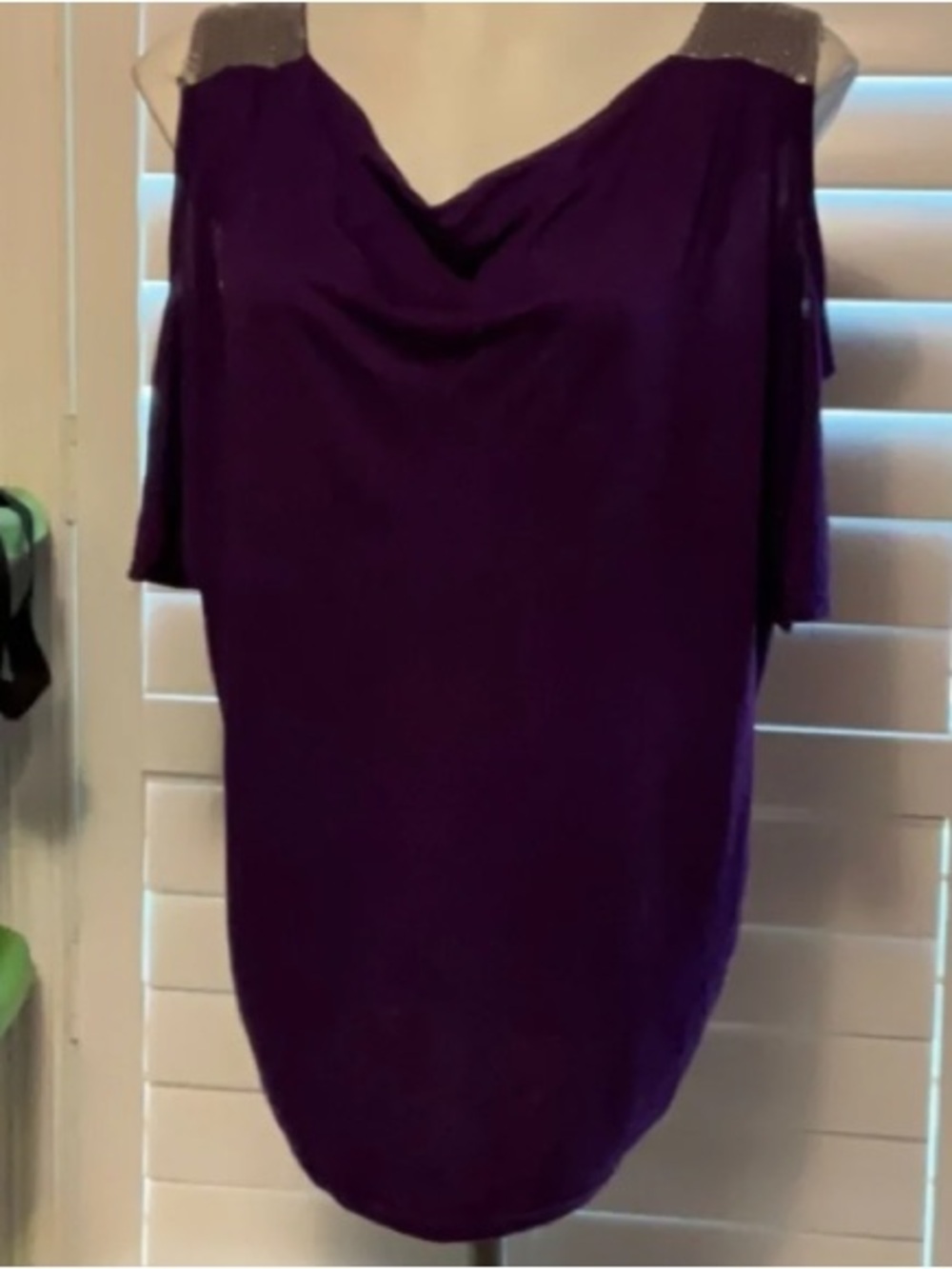 Elegant One-Shoulder Purple Dress with Embellished Strap